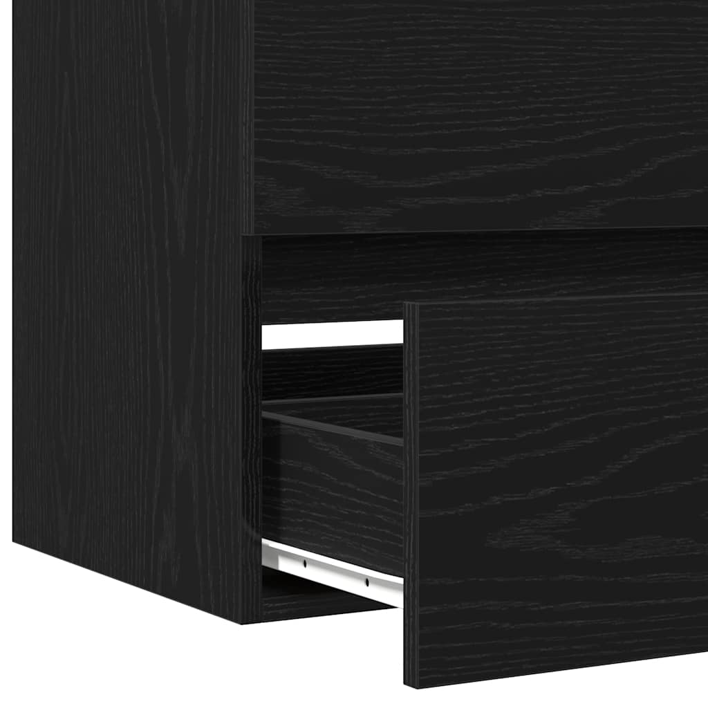 Bathroom Sink Cabinet Black Oak 41x38.5x45 cm Engineered Wood