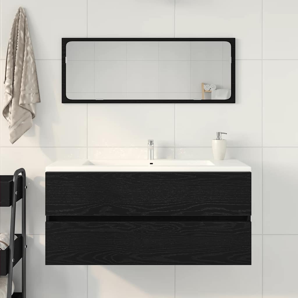 Sink Cabinet Black Oak 100x38.5x45 cm Engineered Wood