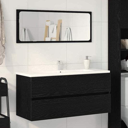 Sink Cabinet Black Oak 100x38.5x45 cm Engineered Wood