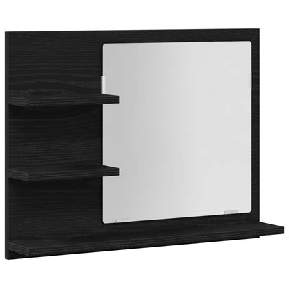 Bathroom Mirror Black Oak 60x10.5x45 cm Engineered Wood