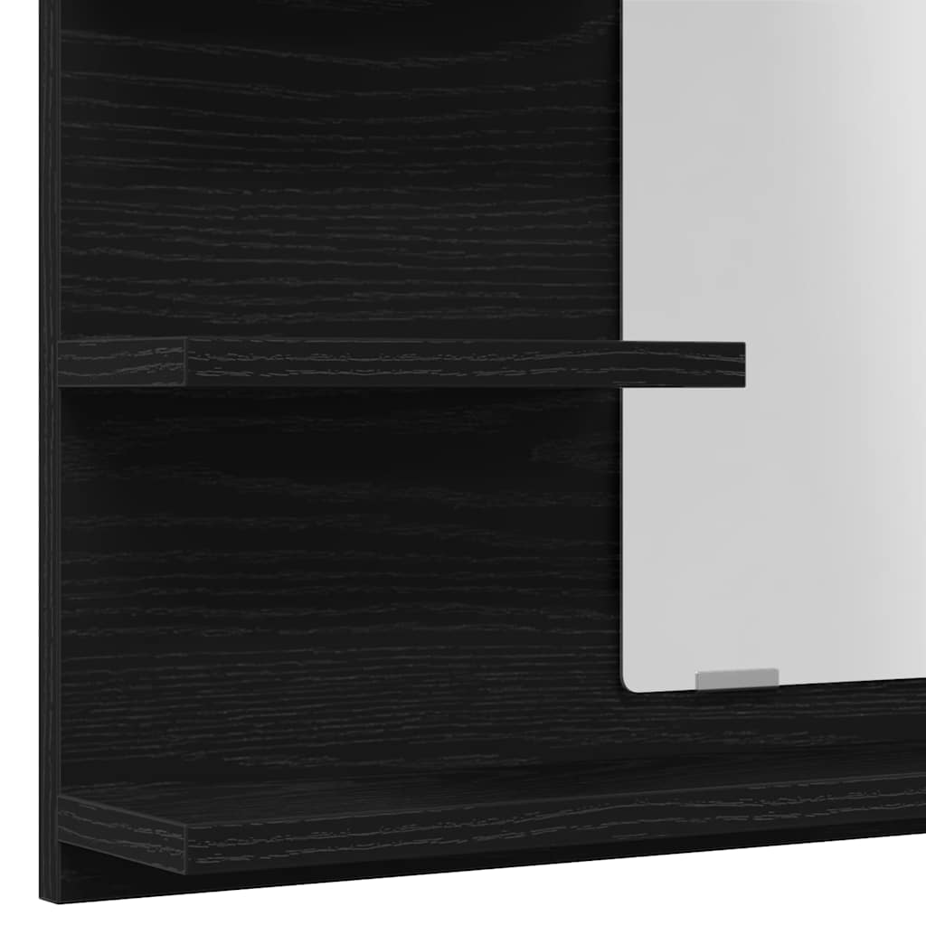 Bathroom Mirror Black Oak 60x10.5x45 cm Engineered Wood