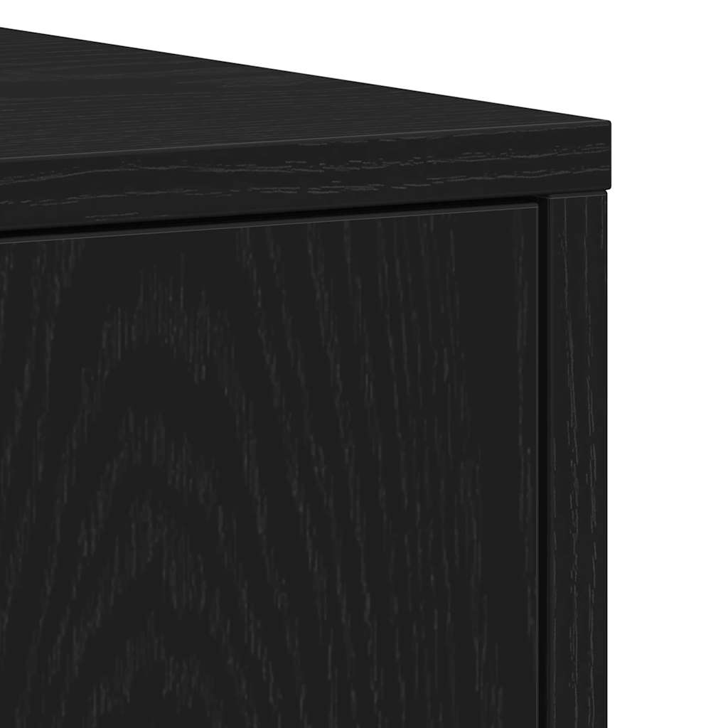 Bathroom Cabinet Black Oak 30x30x183.5 cm Engineered Wood