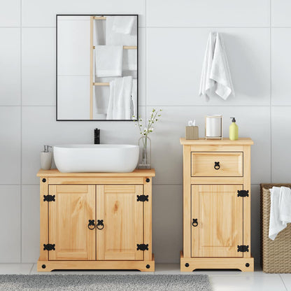 2 Piece Bathroom Furniture Set Corona Solid Wood Pine