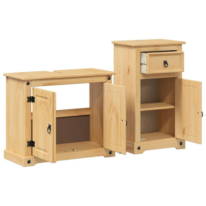 2 Piece Bathroom Furniture Set Corona Solid Wood Pine