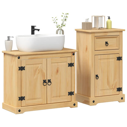 2 Piece Bathroom Furniture Set Corona Solid Wood Pine