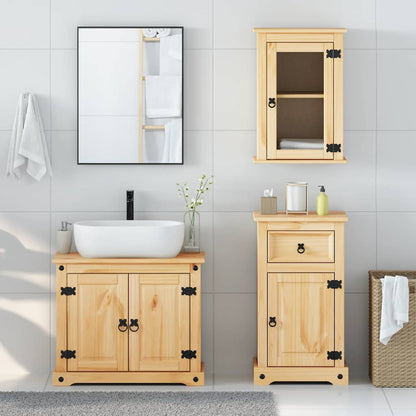 3 Piece Bathroom Furniture Set Corona Solid Wood Pine