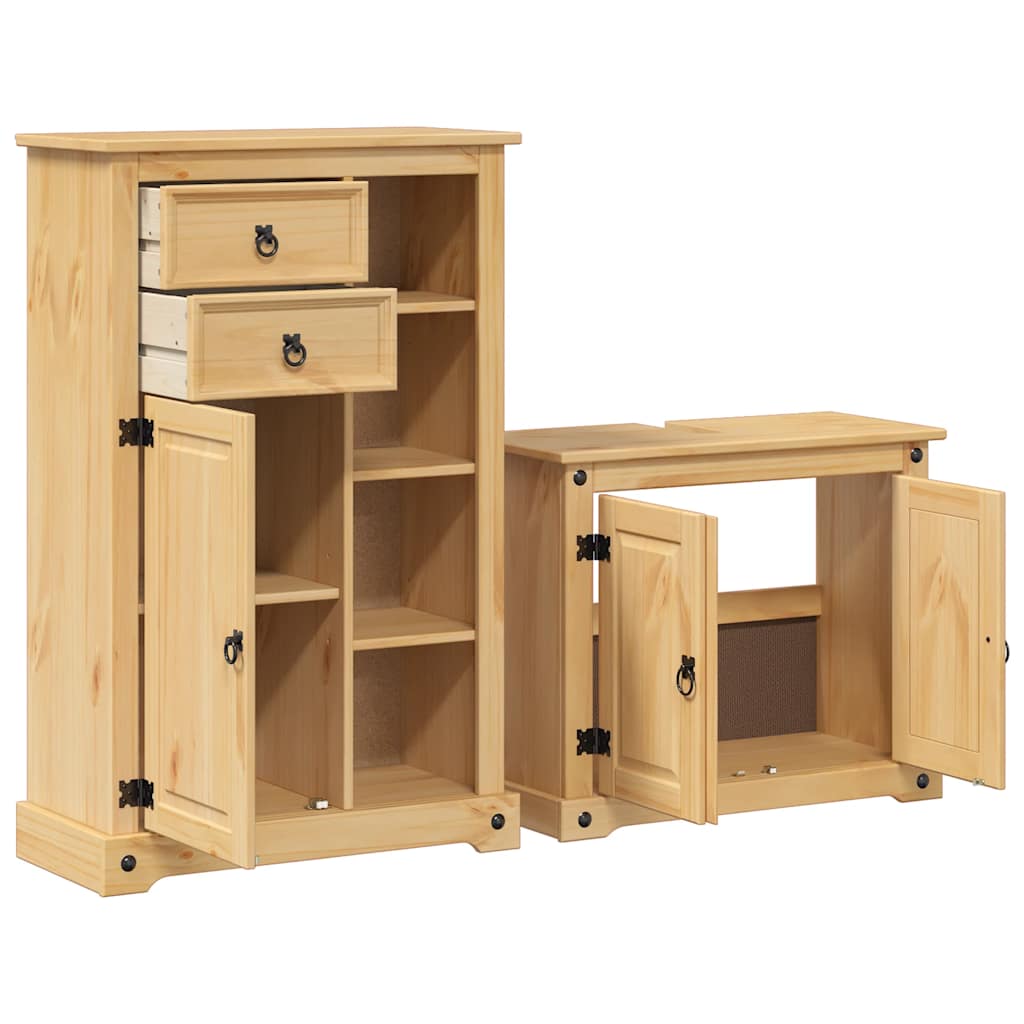 2 Piece Bathroom Furniture Set Corona Solid Wood Pine