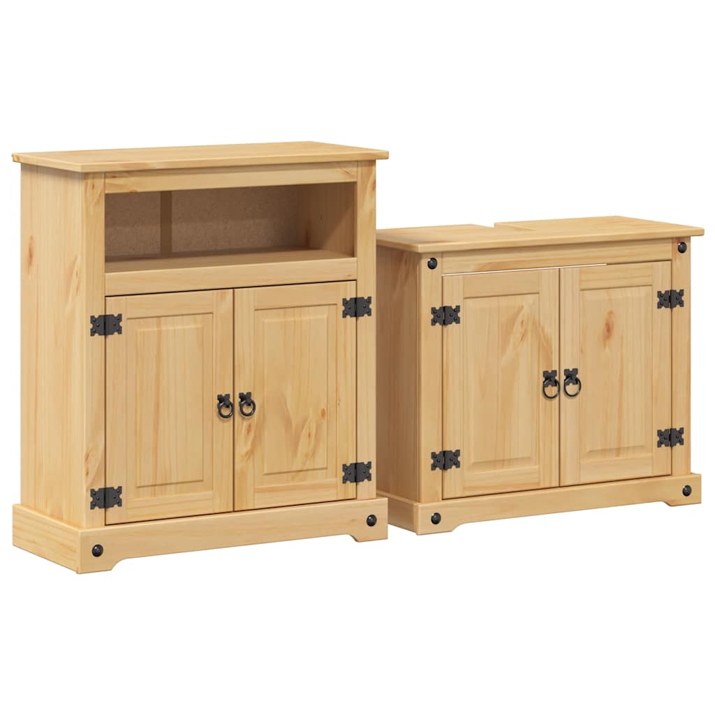 2 Piece Bathroom Furniture Set Corona Solid Wood Pine