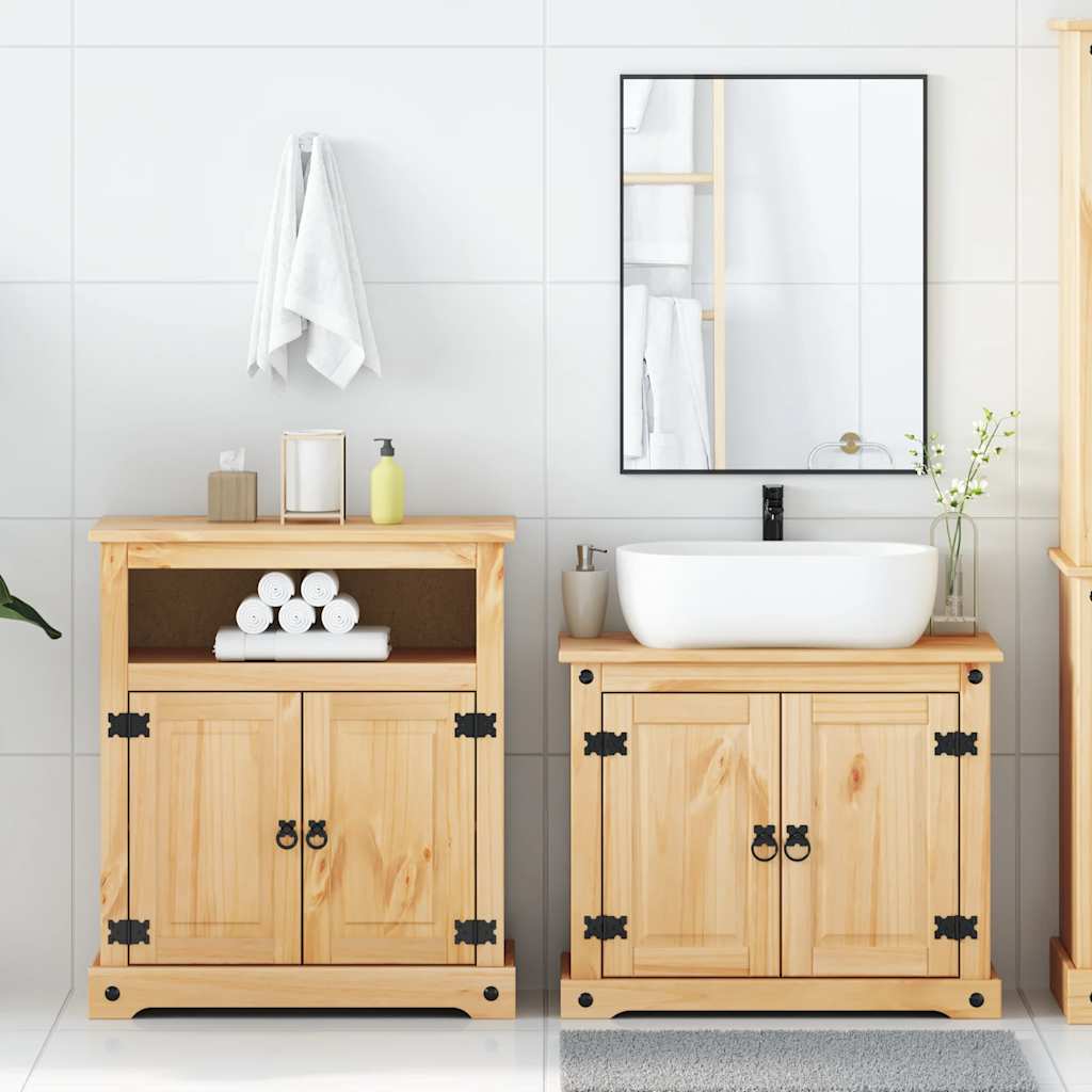 2 Piece Bathroom Furniture Set Corona Solid Wood Pine