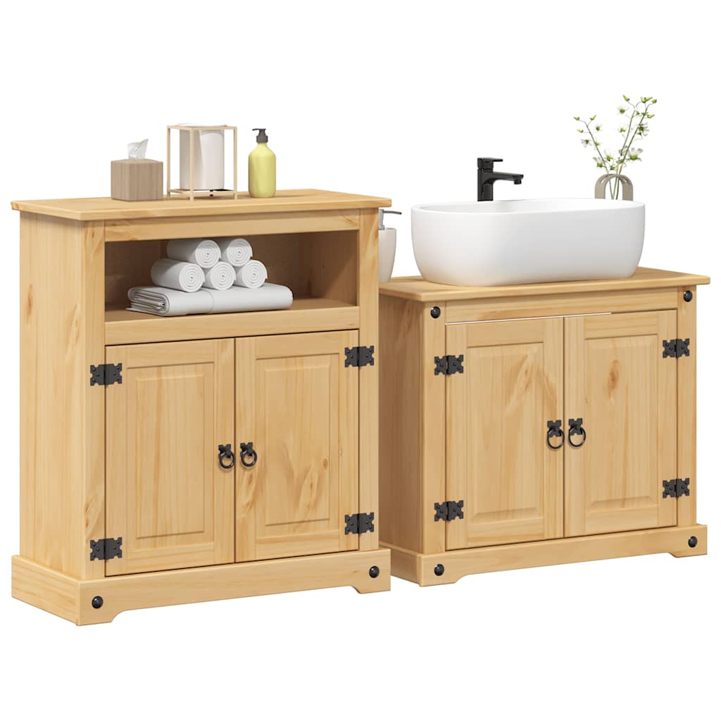 2 Piece Bathroom Furniture Set Corona Solid Wood Pine