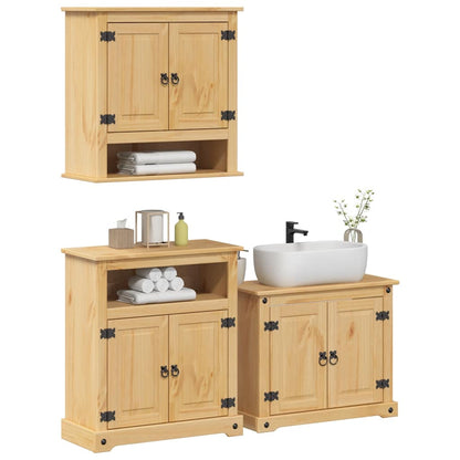 3 Piece Bathroom Furniture Set Corona Solid Wood Pine