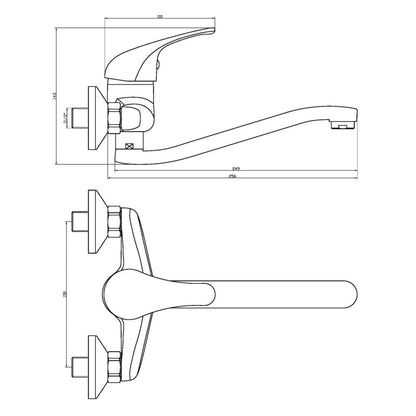 EISL Wall-mounted Kitchen Mixer Tap EUROPA Chrome