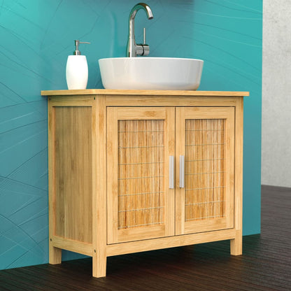 Bathroom Base Cabinet Bamboo 67x28x60 cm