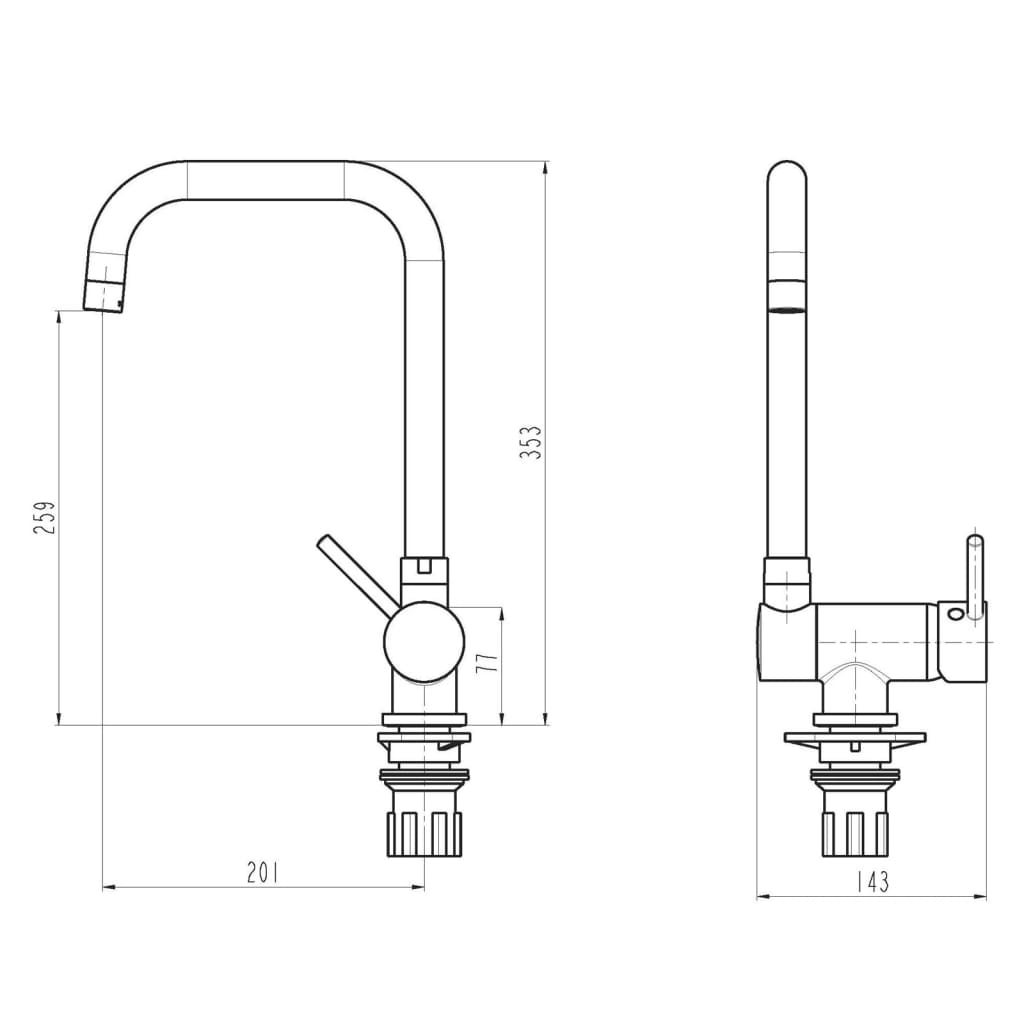 Kitchen Mixer Tap with Tiltable Spout FLEXO Chrome