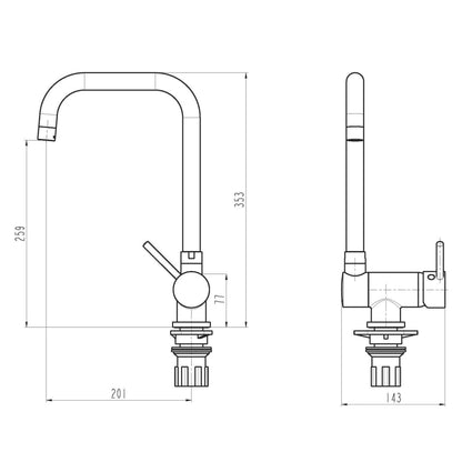 Kitchen Mixer Tap with Tiltable Spout FLEXO Chrome