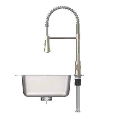 Kitchen Mixer Tap with Spiral Spring Pull-out Spray LEON Nickel