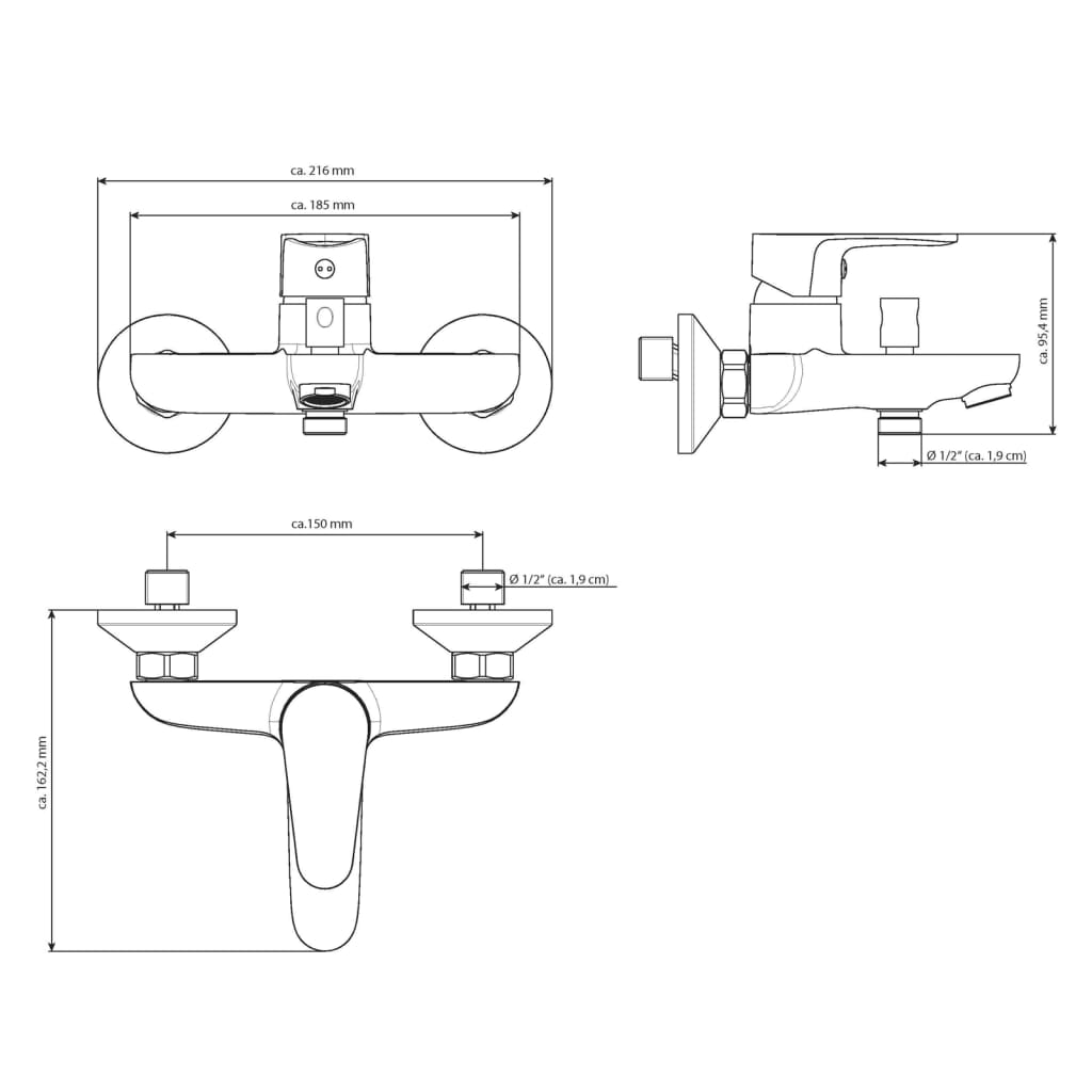 EISL Bath Mixer CLAUDIO Chrome - Bend