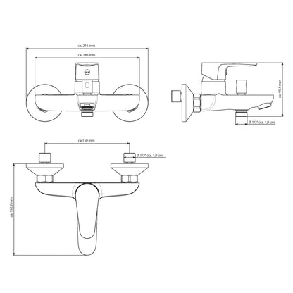 EISL Bath Mixer CLAUDIO Chrome - Bend