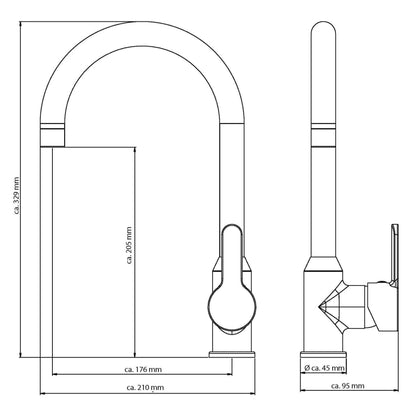 Kitchen Mixer Tap DIZIANI White-chrome