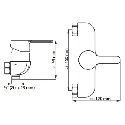 EISL Shower Mixer DIZIANI White-chrome - Bend