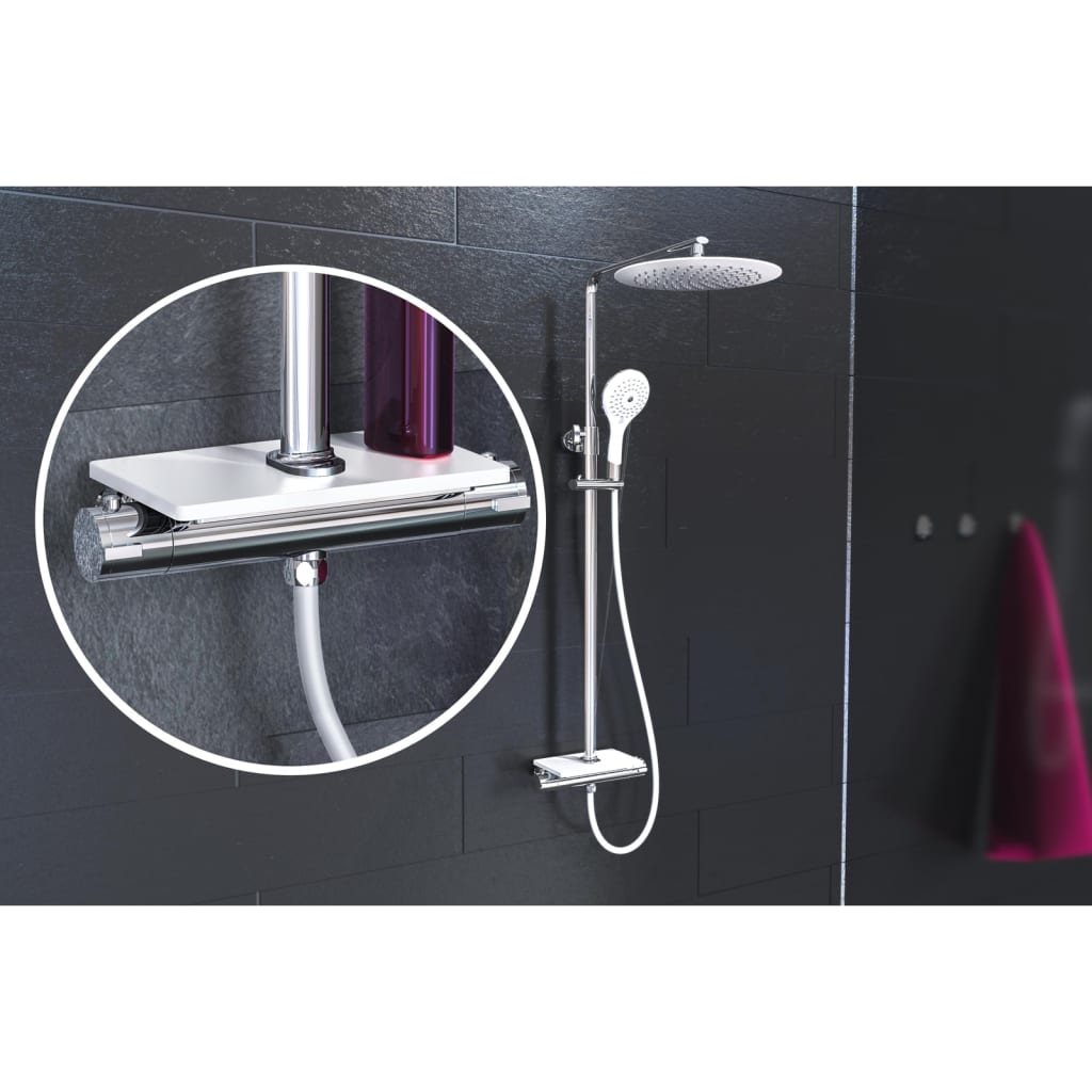 Overhead Shower Set with Thermostatic Mixer GRANDE VITA Chrome-white