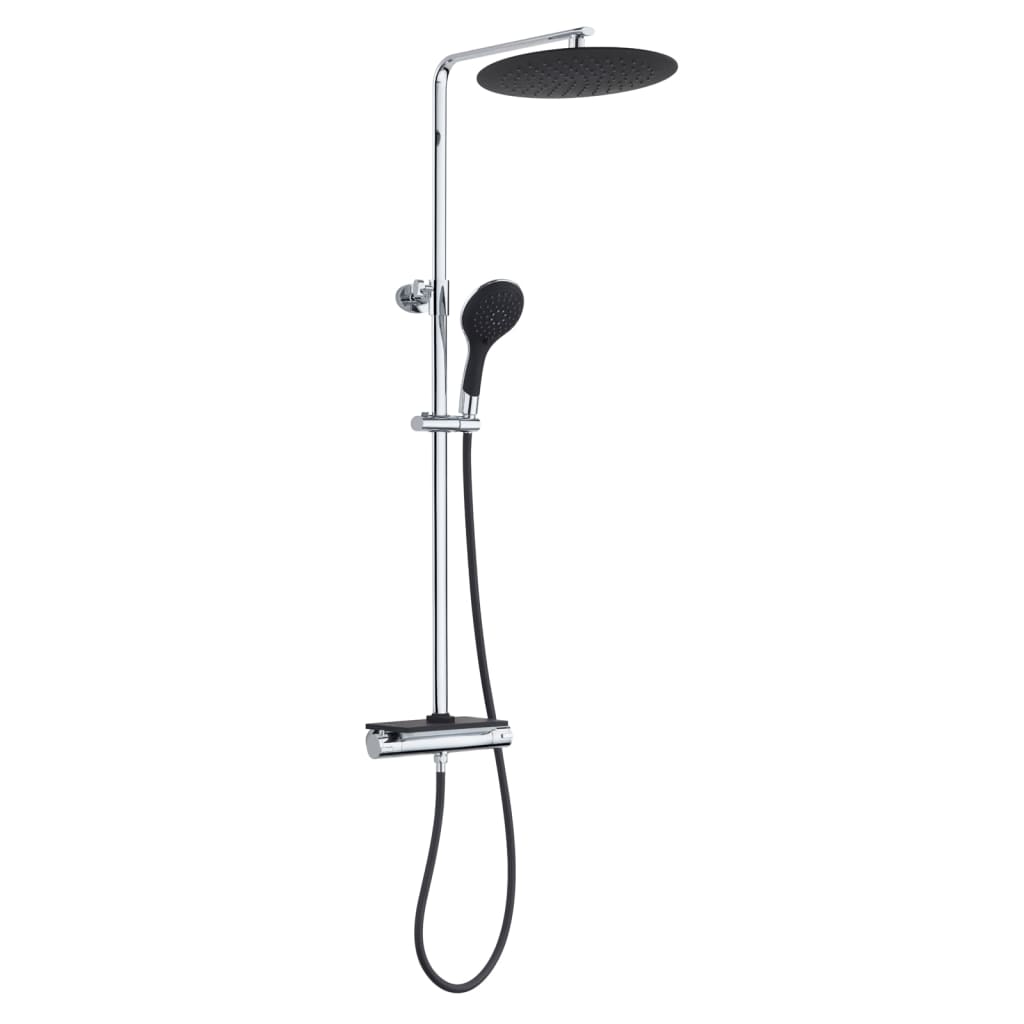 Overhead Shower Set with Thermostatic Mixer GRANDE VITA Chrome-black