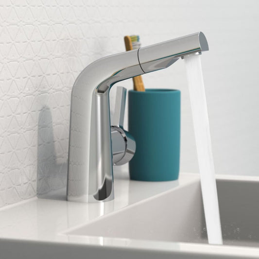 EISL Basin Mixer COOL with Pull-out Spray Chrome - Bend