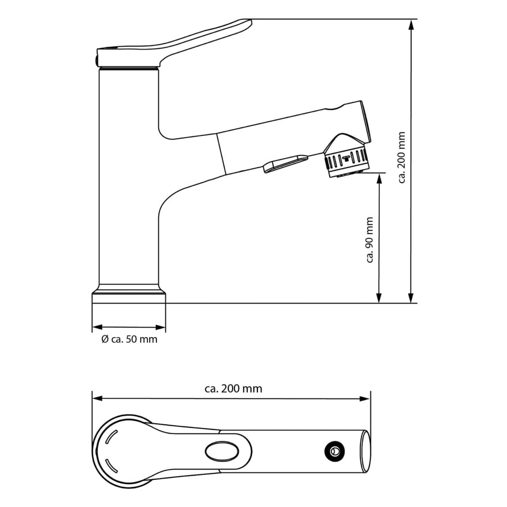 EISL Basin Mixer VARIABILE with Pull-out Spray Chrome - Bend