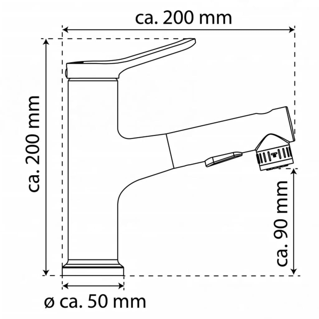 EISL Basin Mixer VARIABILE with Pull-out Spray Chrome - Bend