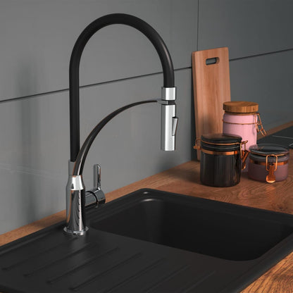 EISL Kitchen Mixer Tap with Soft-Touch Spout CARNEO Chrome-black