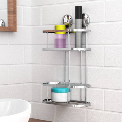 Shower Corner Rack Chrome 22x11x34 cm