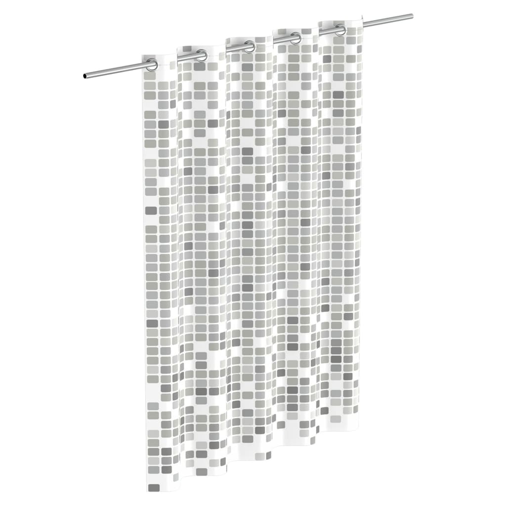 EISL Shower Curtain with Grey Mosaic 200x180x0.2 cm