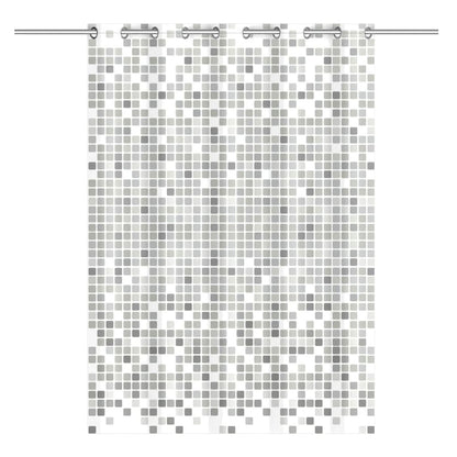 EISL Shower Curtain with Grey Mosaic 200x180x0.2 cm