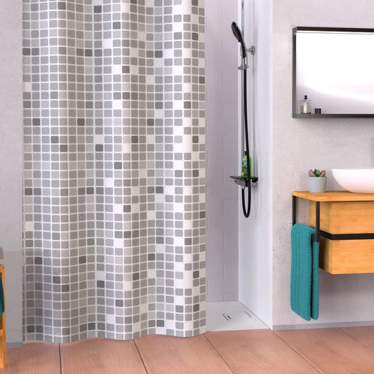 EISL Shower Curtain with Grey Mosaic 200x180x0.2 cm