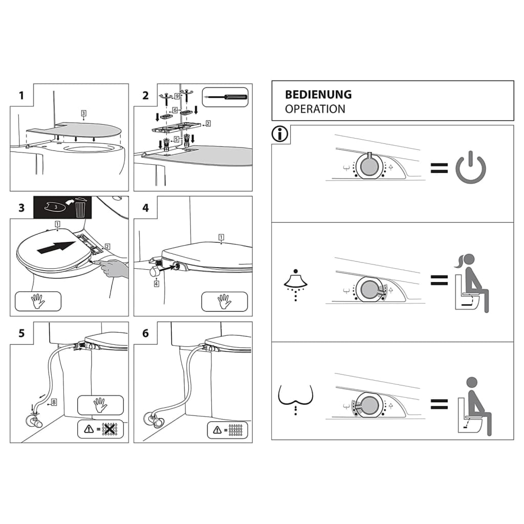 EISL Toilet Seat Soft Close with Sprayer Attachment White