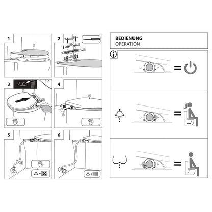 EISL Toilet Seat Soft Close with Sprayer Attachment White