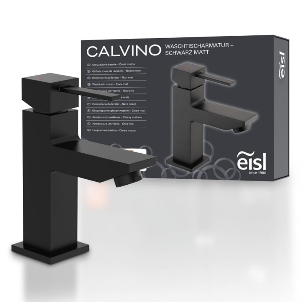 EISL Basin Mixer CALVINO Matte Black - Bend